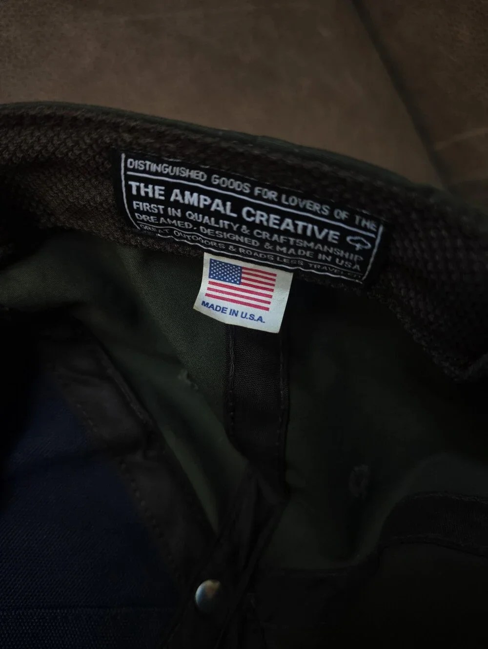The Ampal Creative OUTSIDERS Embroidered Waxed Black Cap Made In USA